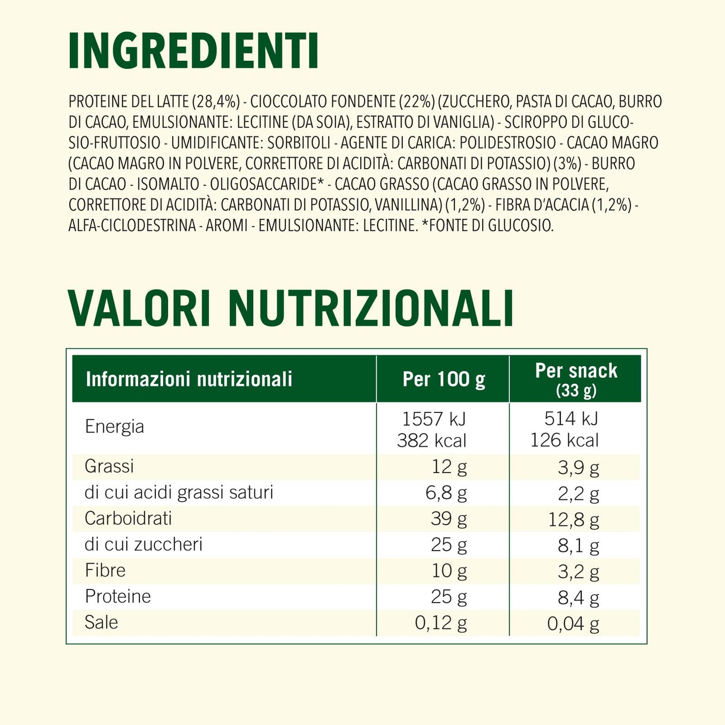 Enervit, Enerzona Protein Snack 40-30-30 Gusto Pistacchio, 10 Barrette Proteiche da 33gr Dieta a Zona con Proteine del Latte e Fibre, per Mantenere il Tono Muscolare, Senza Olio di Palma