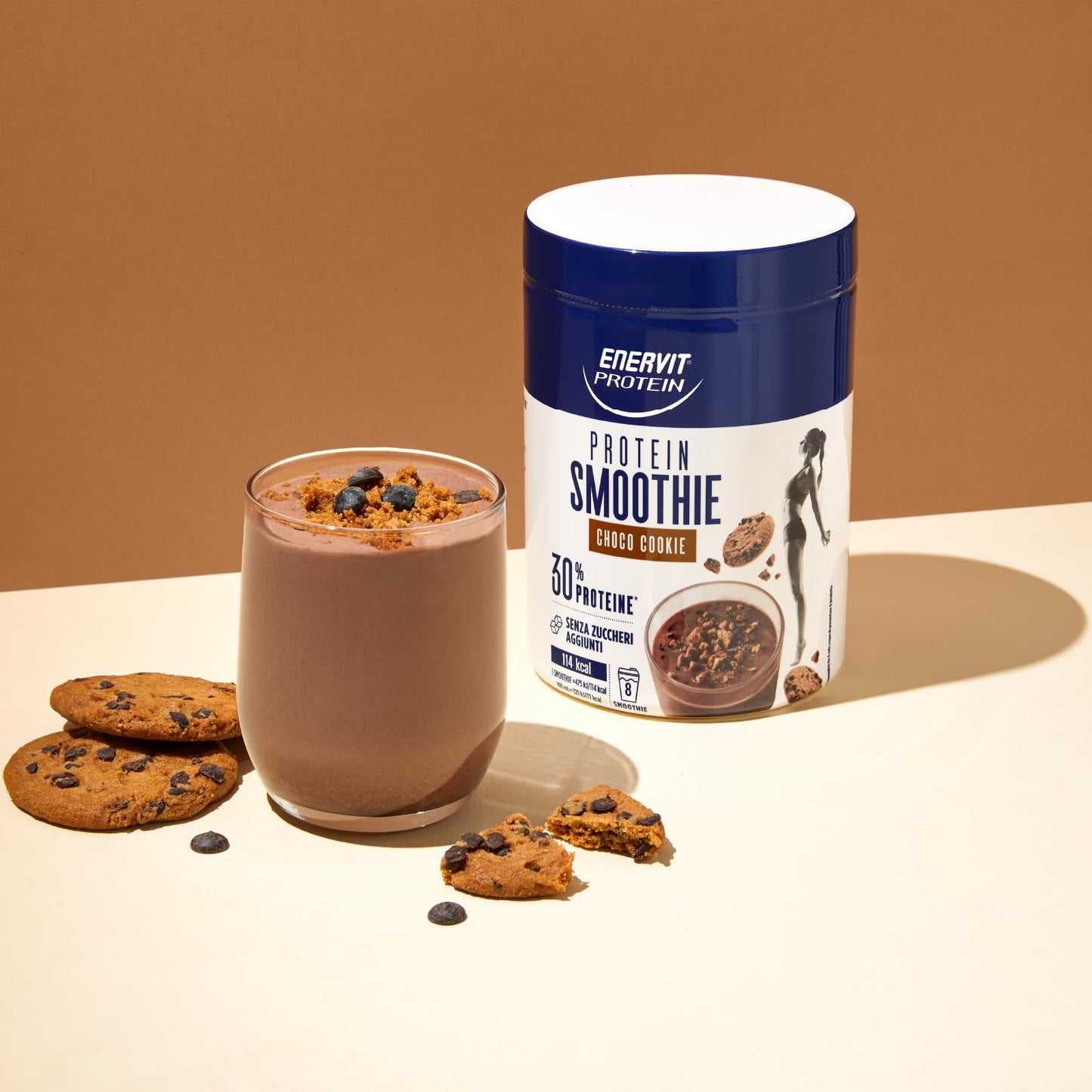 Enervit, Barattolo Smoothie al Mirtillo, Barattolo da 320 Grammi, Antiossidante, con Proteine di Pisello e Riso e Vitamina C, 100% Vegetale