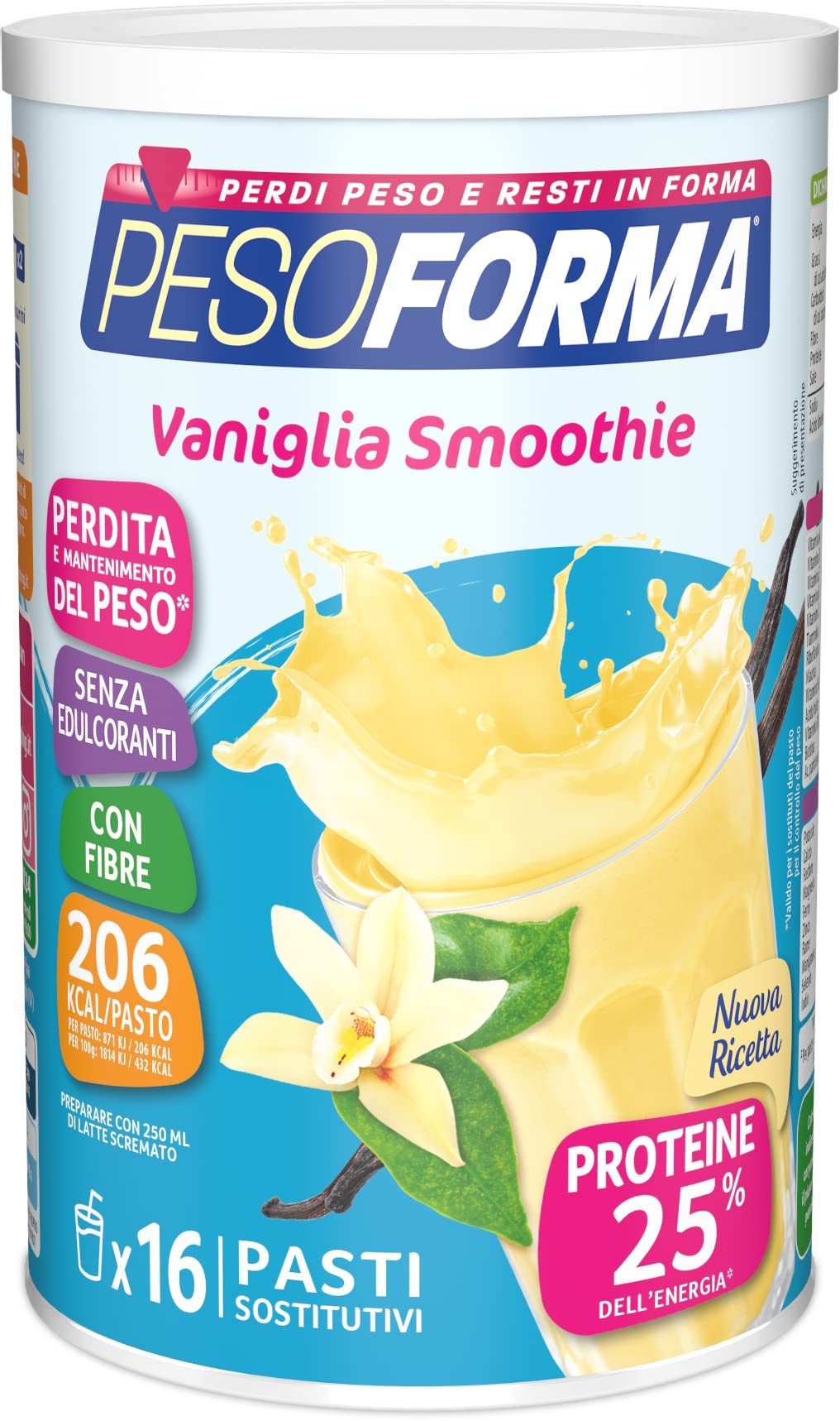 Pesoforma Smoothie Frutti di Bosco, Pasto sostitutivo per il controllo del peso, Smoothie gustoso che aiuta a rimettersi in forma, Ricco in proteine e fibre, Solo 202 calorie, 16 pasti, 436 gr