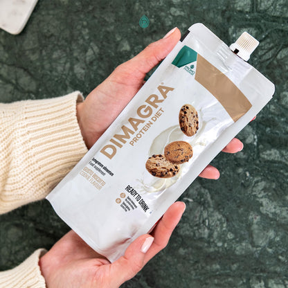 Dimagra Protein - Integratore Alimentare con proteine da siero del latte - Per dimagrire, disintossicare, per il mantenimento e la crescita della massa muscolare - Gusto cioccolato, 10 buste da 22 g