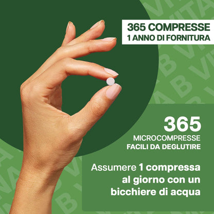 VITAMINA B EXTRA FORTE I 365 Compresse (Scorta Per 12 Mesi)| Complex di Vitamina B con Vitamina B1, B2, B3, B5, B6, B12, con Biotina, Acido Folico e Vitamina B12