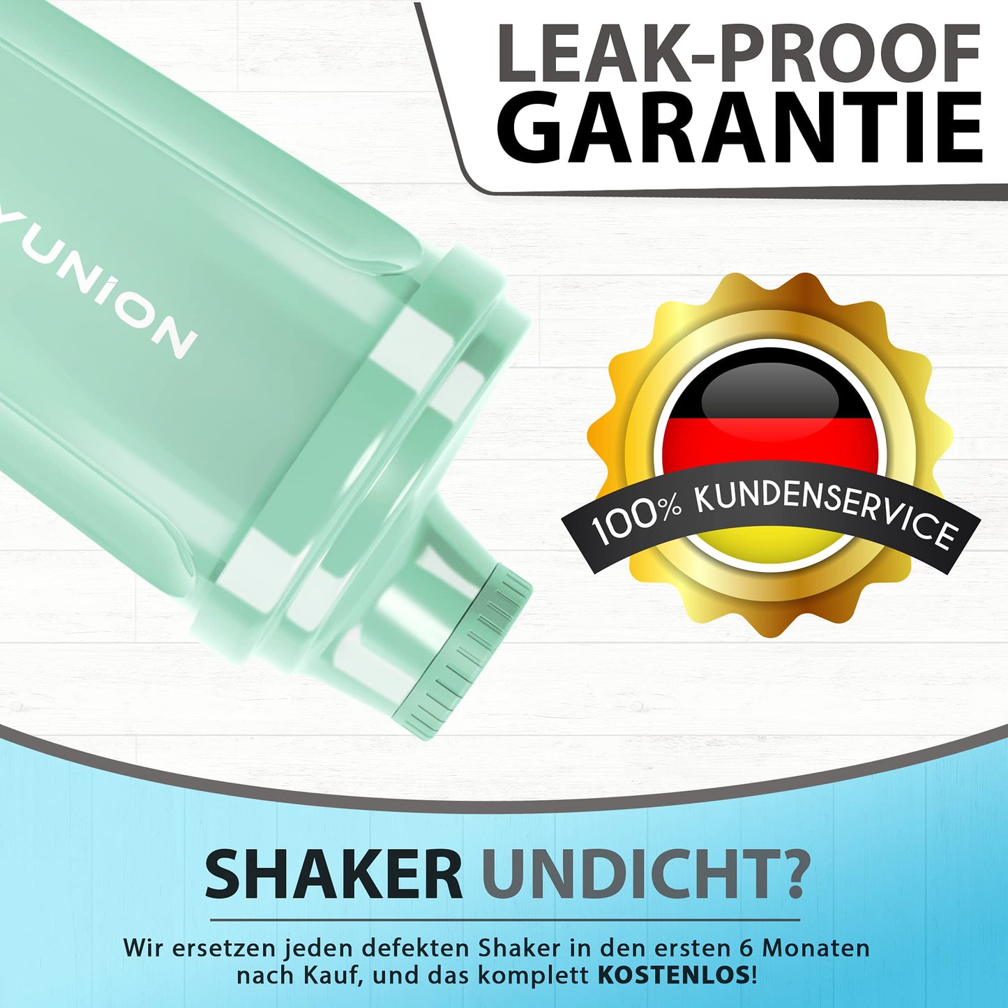 AMITYUNION Shaker per proteine 500 ml Heaven a prova di perdite, senza BPA con setaccio cliccabile e scala per frullati cremosi di siero di latte, shaker per proteine, originale in Rosa