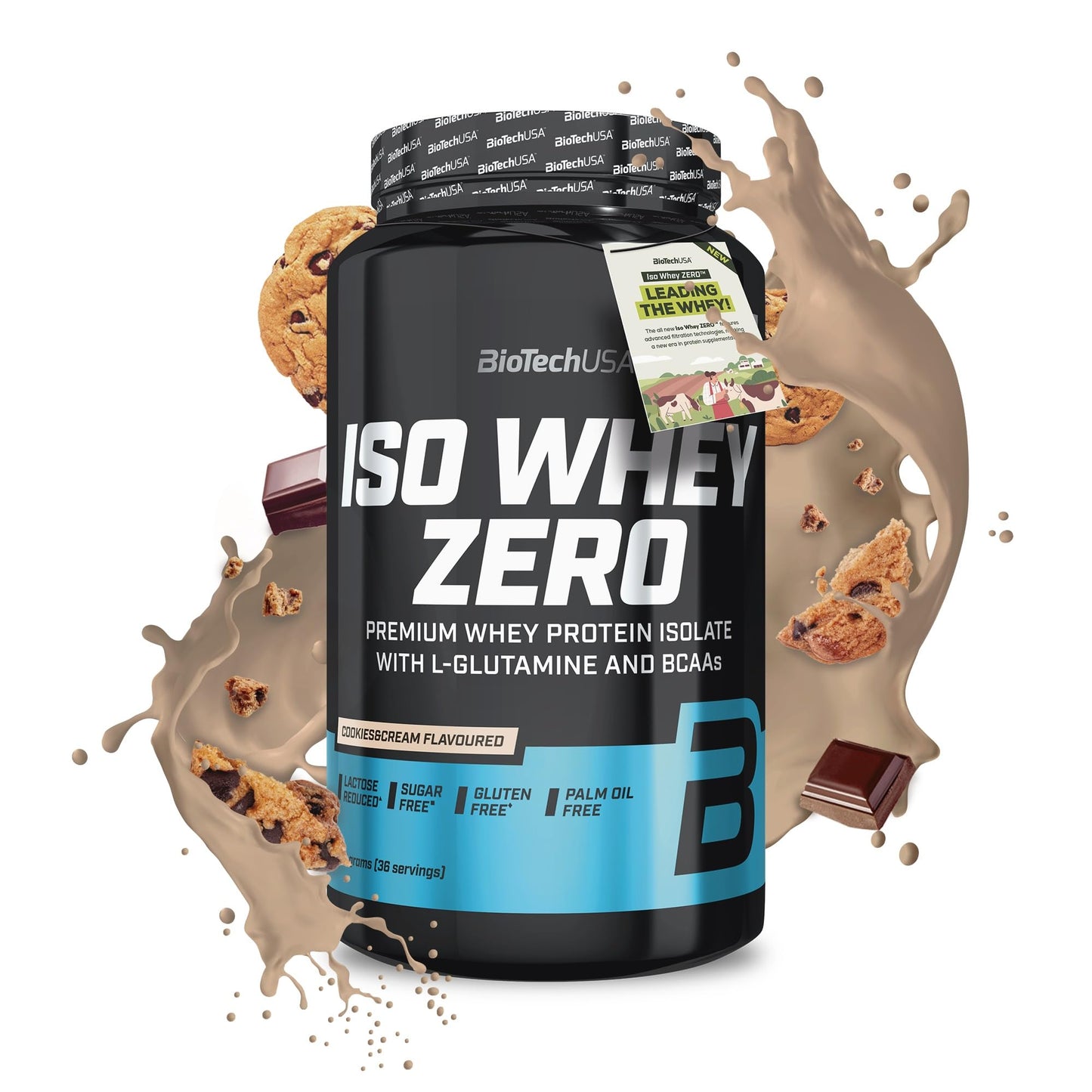 BioTechUSA Iso Whey Zero | Premium Whey Protein Isolate | Grass-Fed | Enzyme-Free | Sugar- and Gluten-free, 908 g, Cioccolato