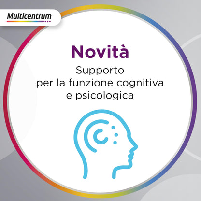 Multicentrum Donna 50+ Integratore Multivitaminico completo, con Magnesio, Vitamina A, D, B12, Calcio, per combattere stanchezza e affaticamento per Donne oltre 50 anni, 100 Compresse