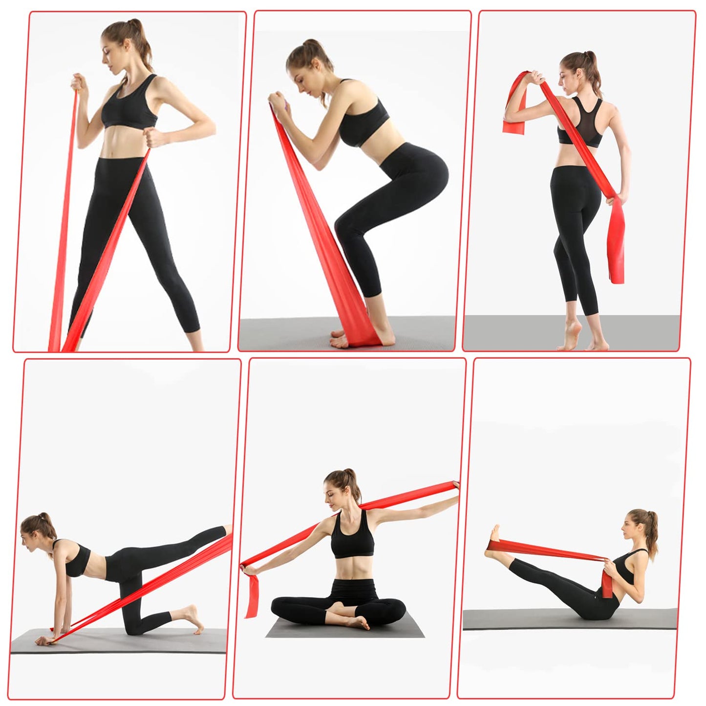 Elastici Palestra, Bande Elastiche Fitness Resistance Band Elastici Fisioterapia Esercizi Yoga, Pilates, Schiena Stretching, Sviluppo Muscolare,Casa, Palestra1.8-2.0M