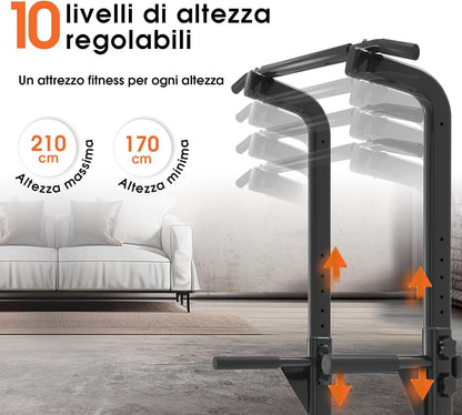 DH FitLife Power Tower Dip Station | Barra per Trazioni Autoportante | Dip Parallele Calisthenics | Stazione Fitness Multifunzionale | Power Rack for Home Gym | Allenamento della Forza a Casa