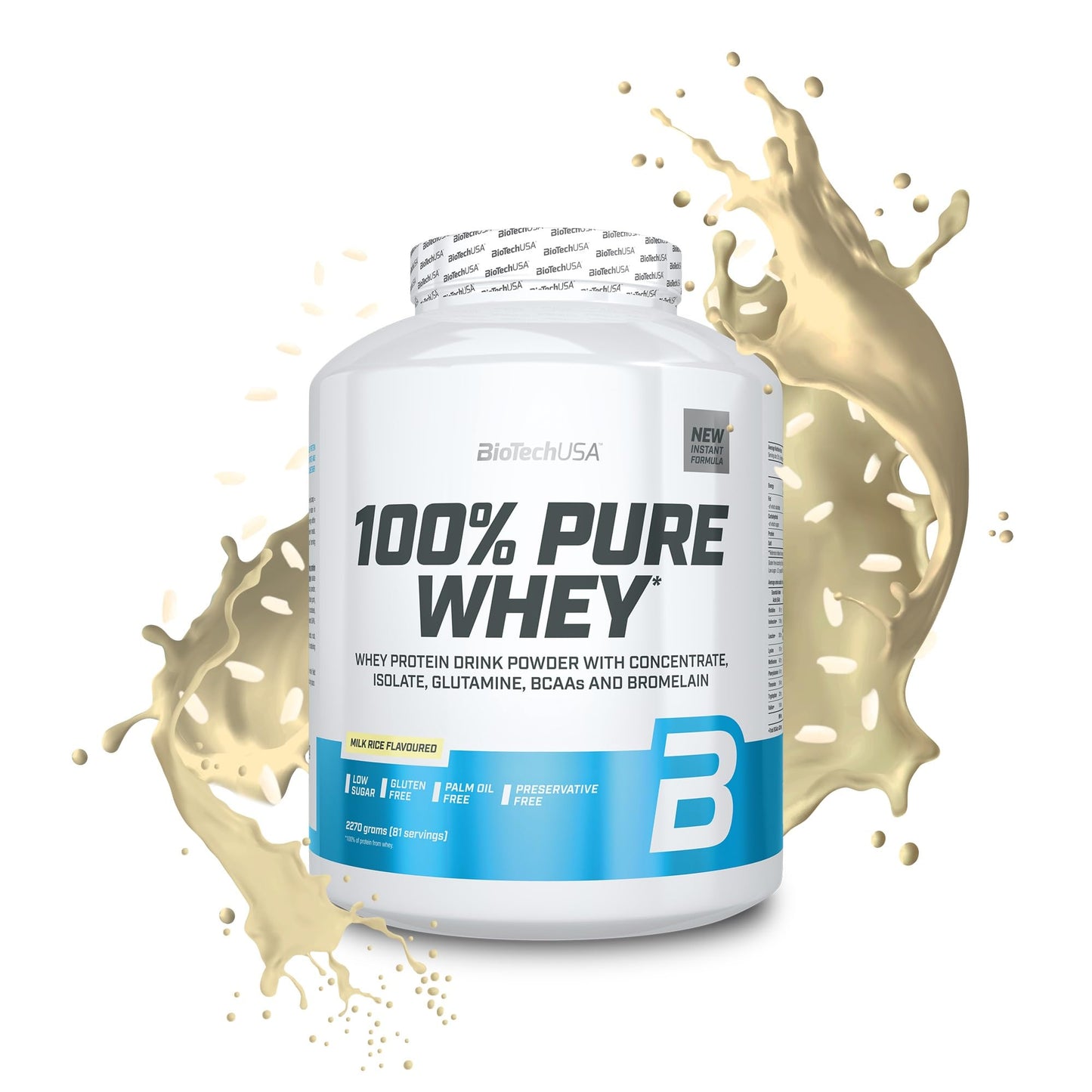 BioTechUSA 100% Pure Whey Complesso proteico del siero di latte con bromelina, aminoacidi, senza zuccheri aggiunti, senza olio di palma e con edulcorante, 1 kg, Cioccolato