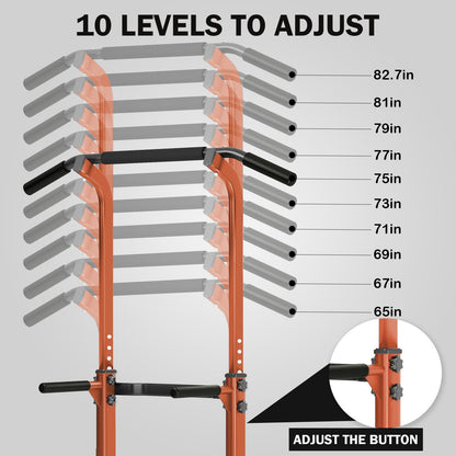 SogesHome Power Tower Stazione Multifunzionale Professionale Barra per Esercizi a Torre per Esercizi di Allenamento a casa e Palestra 75 x 82 x 165-210 cm