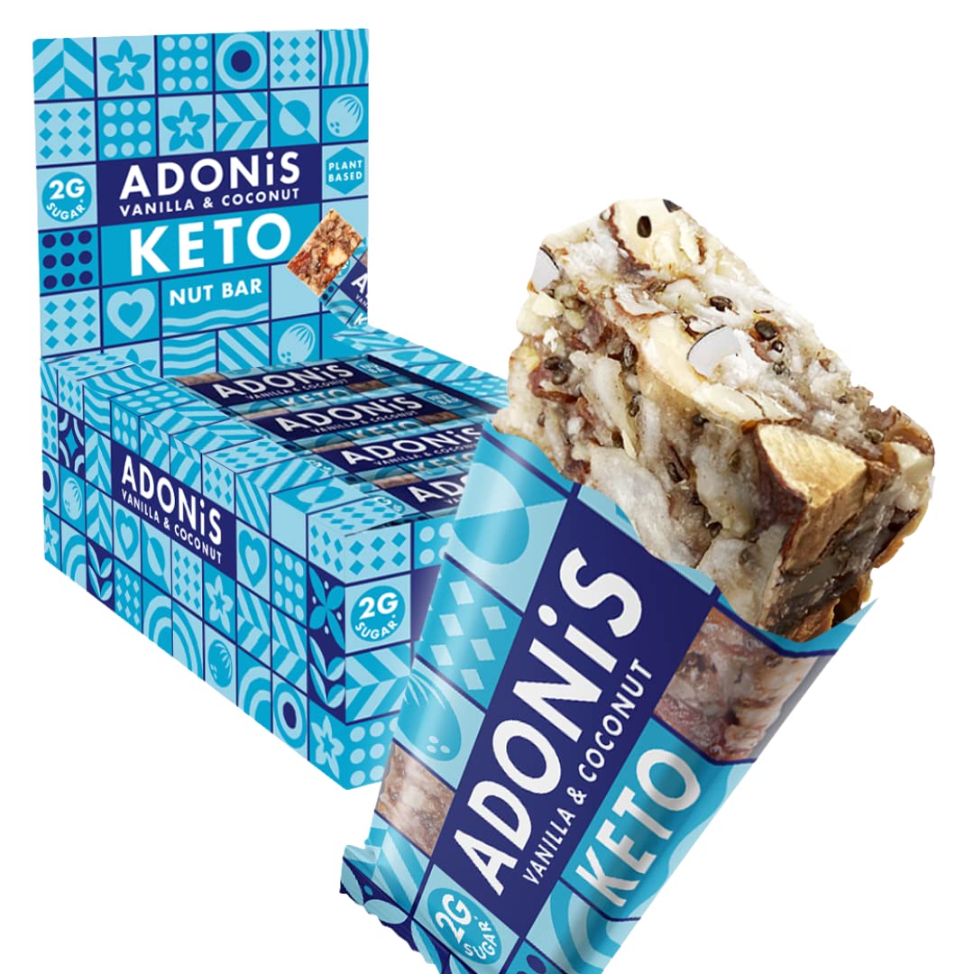 Confezione Mista di Barrette Keto Adonis | 16 Barrette| Vegano & 100% Naturale | Senza Glutine, Senza Zuccheri, Senza Olio di Palma, Senza Lattosio | Snack Dieta Chetogenica