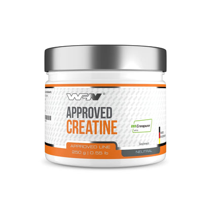 WFN Approved Creatine - Creapure - Neutro - 500 g - Creatina monoidrato - Polvere - Vegano - 146 porzioni - Prodotto in Germania - Testato in laboratorio esterno