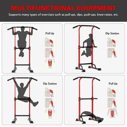 SogesHome Power Tower Stazione Multifunzionale Professionale Barra per Esercizi a Torre per Esercizi di Allenamento a casa e Palestra 75 x 82 x 165-210 cm