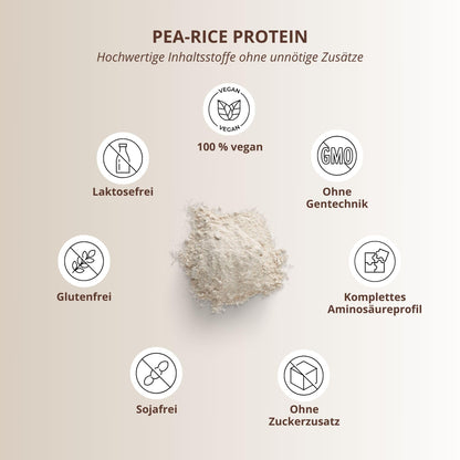 Proteine del Pisello + Riso neutre 1 kg - Proteina vegana in Polvere senza Soia, Zucchero, Lattosio o Edulcorante, Sucralosio - Natural Protein 1000 g - 77% Contenuto proteico