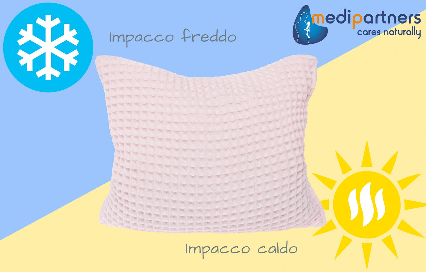 Medi Partners Cuscino termico con noccioli di ciliegia grande 500g rettangolare 20x25cm 100% cotone per terapia del freddo e del calore