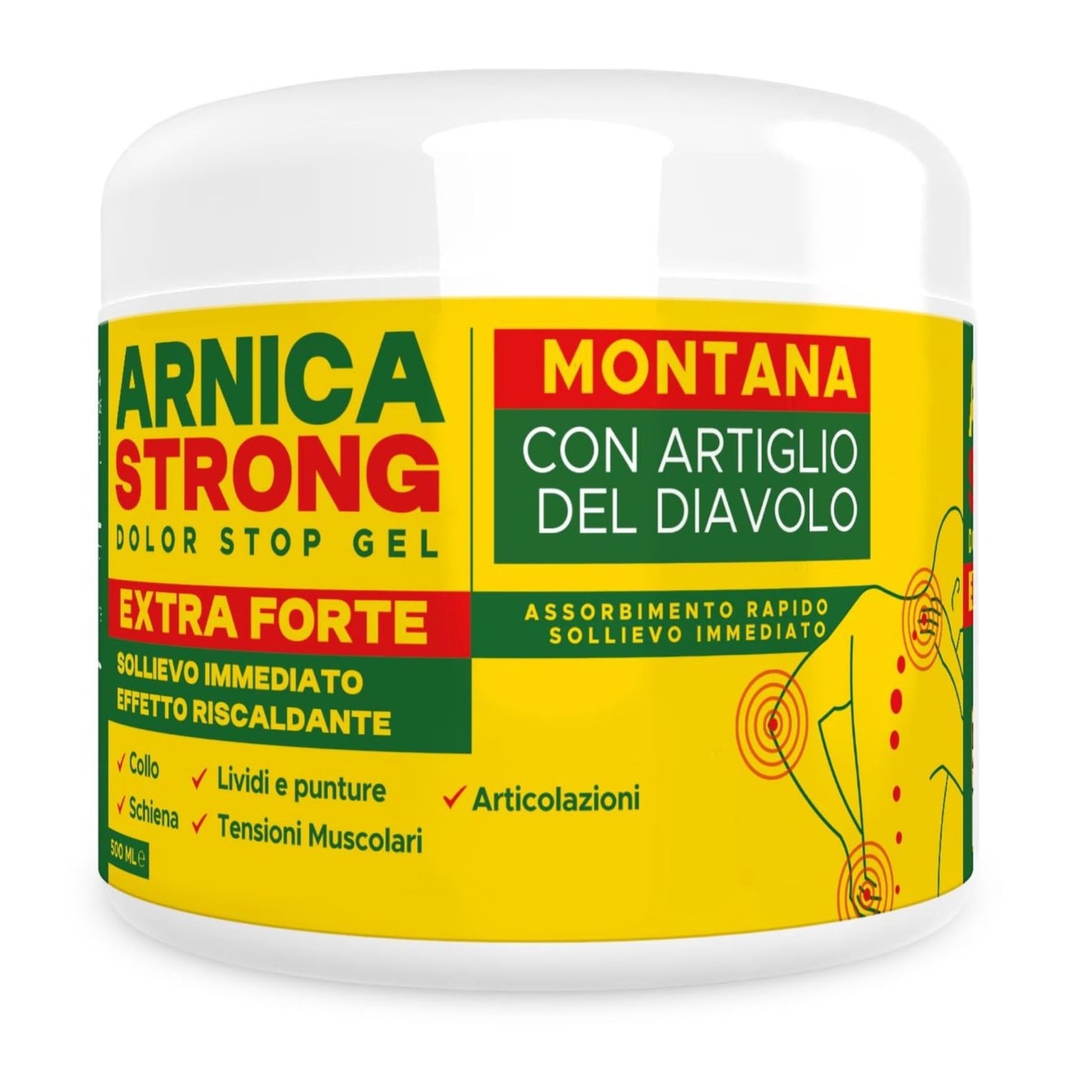 Arnica gel Forte - Arnica Per Cavalli Uso Umano 99% e Artiglio Del Diavolo forte crema riscaldante muscoli sportiva per massaggio cervicale e lombare-ImmunoSTRONG