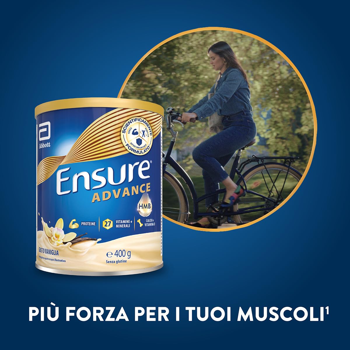 Ensure Advance Integratore Alimentare Proteico in Polvere, con 27 Vitamine e Minerali, Integratore Alimentare con Proteine, Calcio e HMB, Confezione 850g, Gusto Vaniglia