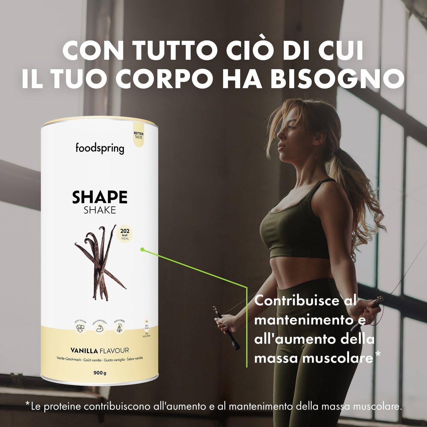 foodspring Shape Shake Bustine Monoporzione, 10 x 60 g, Sostituto pasto per il controllo del peso*, Ricco di proteine, Vitamine e minerali