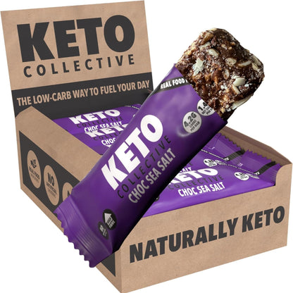 Keto Collective Barrette Cheto | Caramello Salato | 15 x 40g | 2,5g carboidrati netti | Low Carb | Ingredienti Naturali