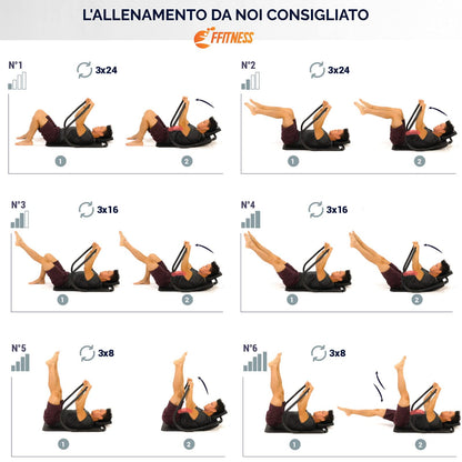 FFITNESS AB CRUNCH TRIMMER PER SIT UPS CON POGGIATESTA AB TRAINER ATTREZZO PER ADDOMINALI DA CASA PALESTRA ALLENAMENTO FITNESS