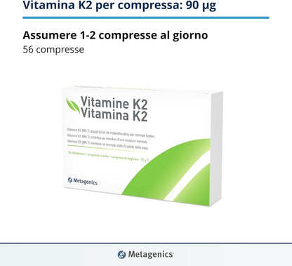 Metagenics Vitamina K2 - Contribuisce alla Normale Salute delle Ossa - 56 CPR