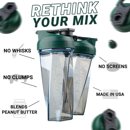 HELIMIX 1,5 Vortex Blender Shaker bottiglia contiene fino a 828 ml | Nessuna palla o frusta | Prodotto negli Stati Uniti | Portatile pre allenamento Proteine del siero di latte shaker tazza | Mescola