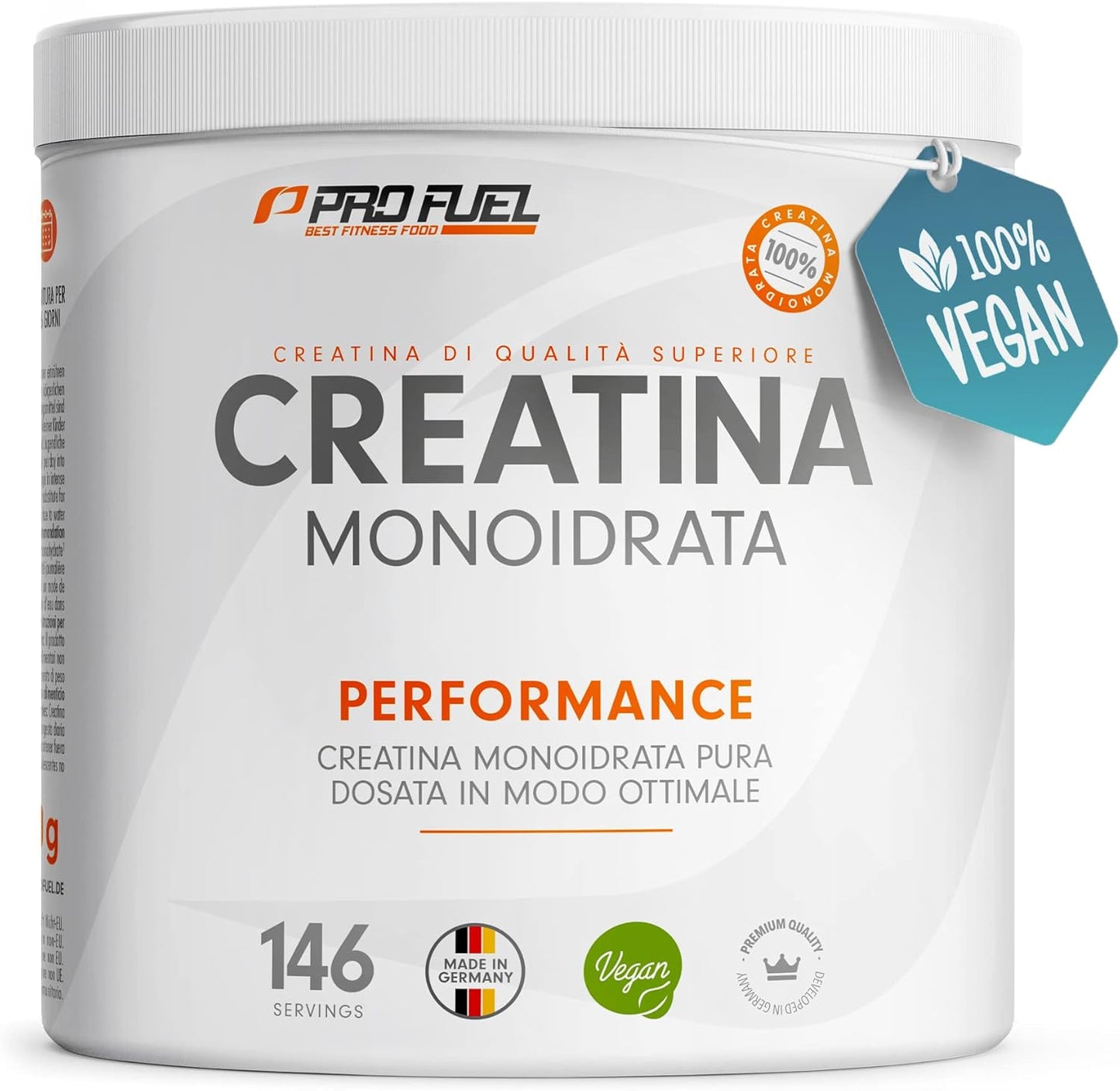 Creatina monoidrata polvere 500g - Creatina monoidrato micronizzata ad alto dosaggio - Creatina pura in polvere senza additivi, 100% vegana - testata in laboratorio, con certificato - per 146 giorni