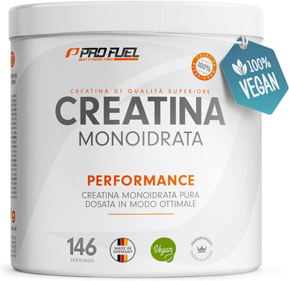 Creatina monoidrata polvere 500g - Creatina monoidrato micronizzata ad alto dosaggio - Creatina pura in polvere senza additivi, 100% vegana - testata in laboratorio, con certificato - per 146 giorni