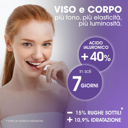 HYALUVATE Integratore Capelli Donna con ACIDO IALURONICO PURO + BIOTINA [3 MESI] - Vitamine per Capelli, Pelle e Unghie | Zinco e Vitamina C, Vegan, 90 Capsule Acidoresistenti - STUDI CLINICI