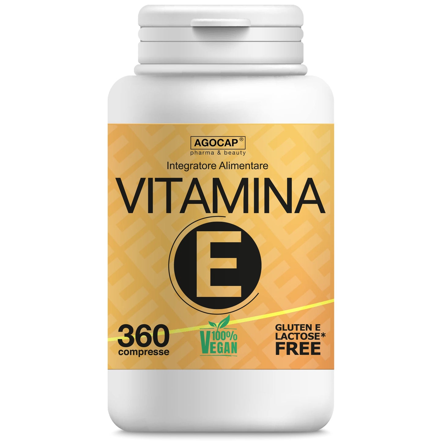 Vitamina E, 360 compresse | Prodotto in Italia, alto dosaggio | Vitamina E pura, massimo dosaggio consentito dalla normativa Italiana | Agocap, integratore vitamina e, tocoferolo puro