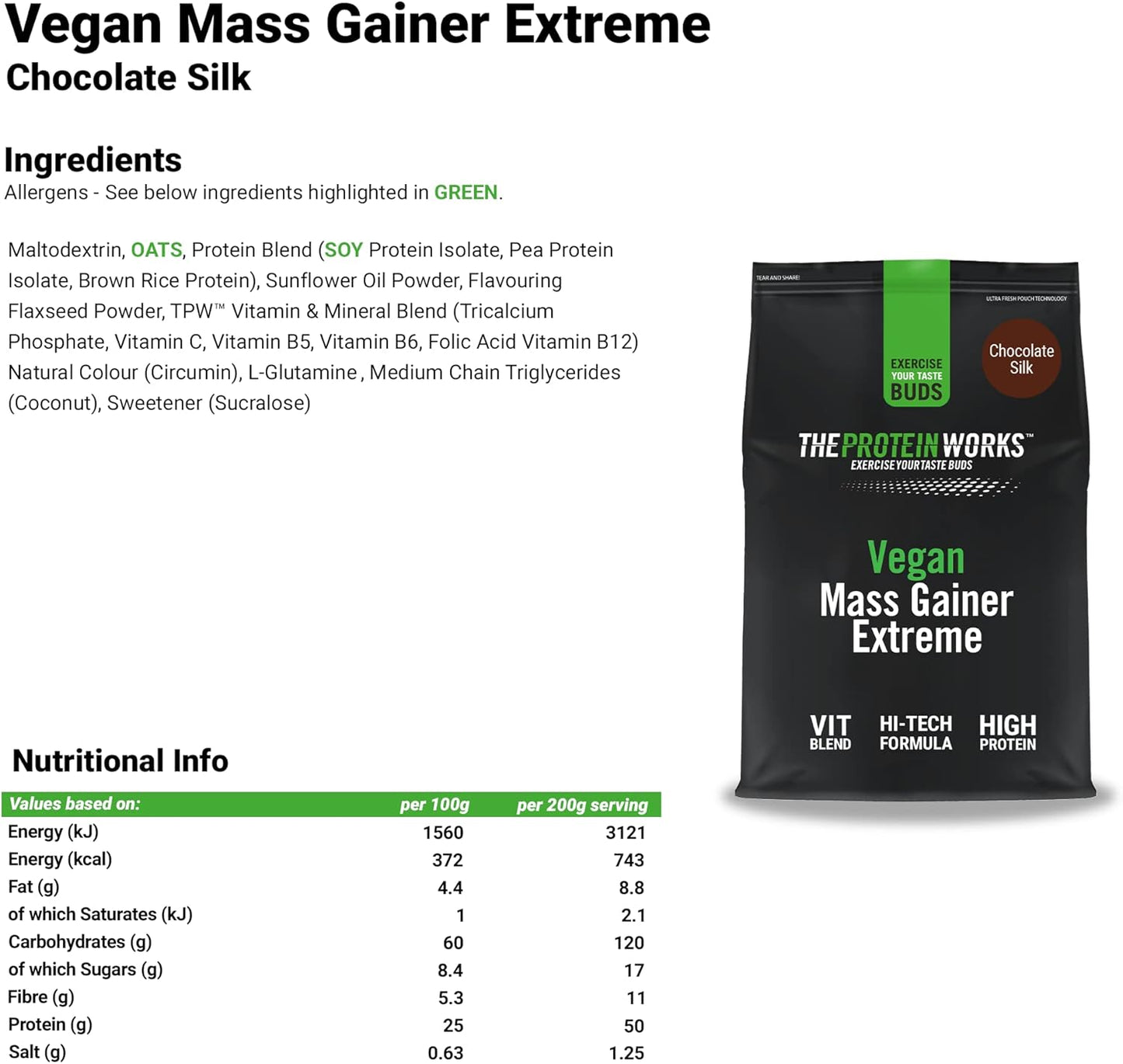 Gainer Vegano Extreme | Crema Alla Vaniglia | Proteine In Polvere Ipercaloriche