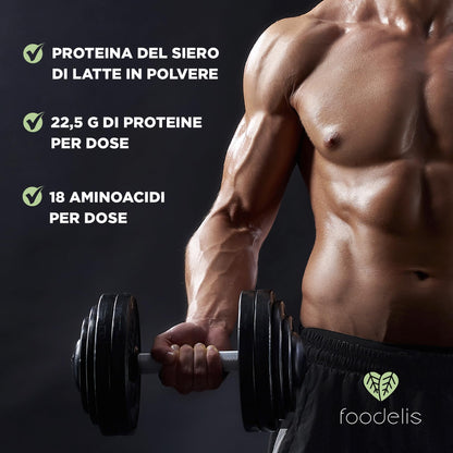 Proteine in Polvere 1 kg Vaniglia | Whey Protein con Aminoacidi Essenziali | Proteine per la Massa Muscolare ad Alta Solubilità | Proteine Whey Facilmente Digeribili | Materia Prima Italiana.