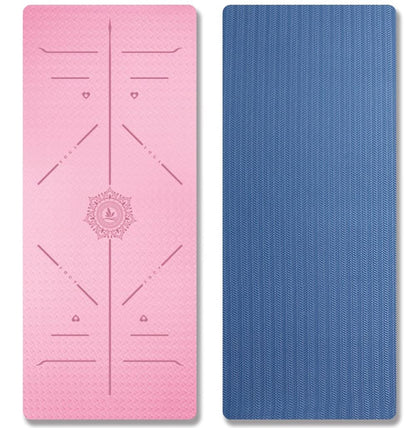 FP-TECH Tappetino da Yoga Imbottito Antiscivolo Fitness Pilates Ginnastica in TPE Mat con Sacca 183 X 68 X 0.8 CM