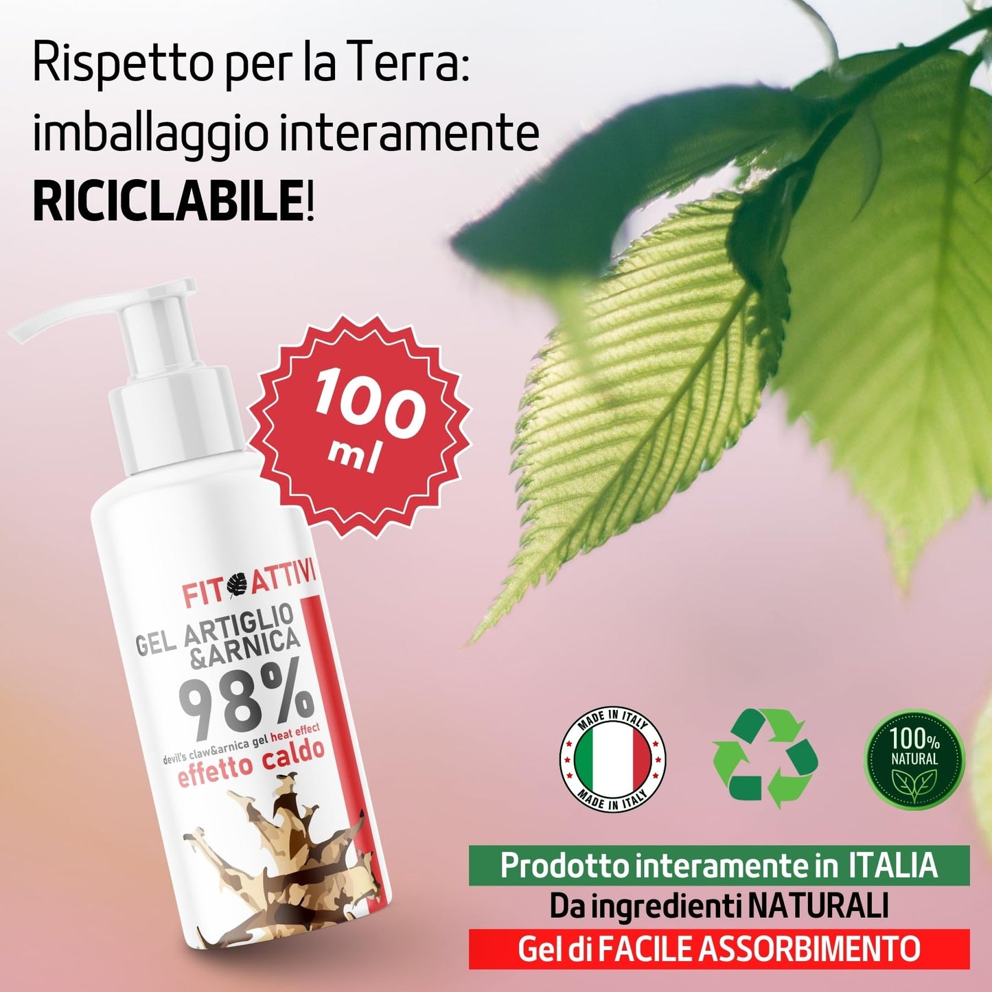 Artiglio del Diavolo Gel Forte e Arnica per Cavalli Uso Umano Effetto Caldo 550 ml, Crema Massaggi arricchita per Muscoli e Articolazioni - FITOATTIVI NATURA E BENESSERE