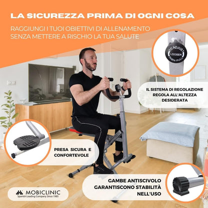 Mobiclinic® Fitness, Total Power Body Crunch, Pieghevole, Vitalfit, Stretching e Allenamento Multifunzionale, Display LCD, Carico 100KG, Palestra Domestica, Manubri Regolabili, Base Antiscivolo