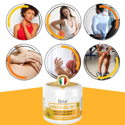 Dulàc - Arnica Per Cavalli Uso Umano Gel 500 ml, Arnica Forte 98% Non unge, Formula Naturale, per Massaggi a Muscoli e Articolazioni, Dermatologicamente Testato, Made in Italy