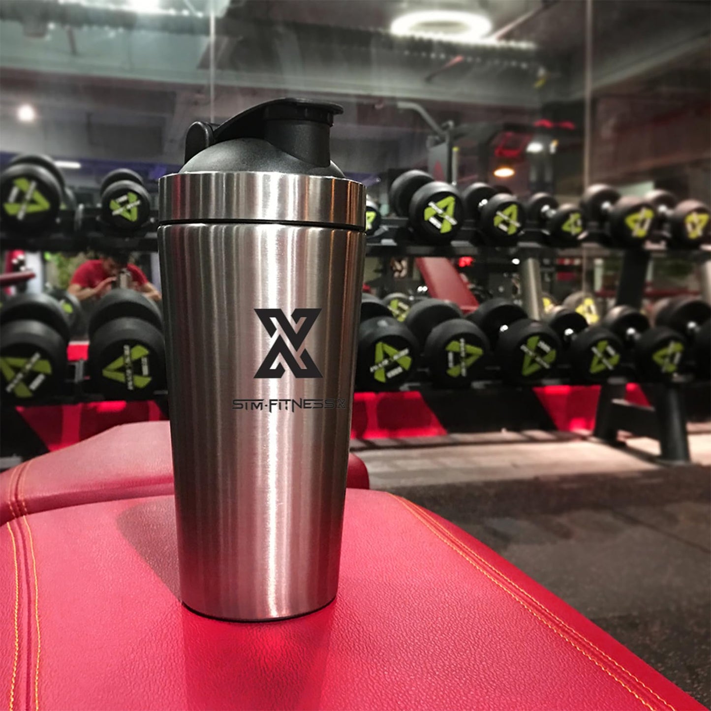 X SIM FITNESSX Shaker Proteico in acciaio inox 700 ml per sport Shaker Proteico con sfera Vacumm Shaker