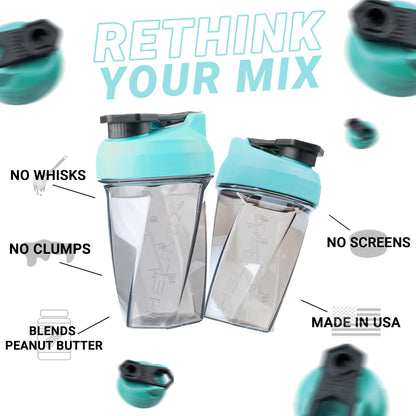 HELIMIX 1,5 Vortex Blender Shaker bottiglia contiene fino a 828 ml | Nessuna palla o frusta | Prodotto negli Stati Uniti | Portatile pre allenamento Proteine del siero di latte shaker tazza | Mescola