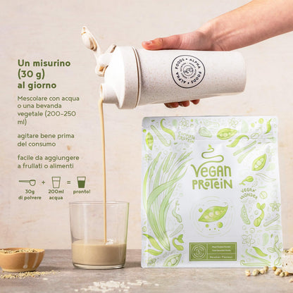 Proteine in Polvere Vegane | Gusto Cioccolato | 21g Proteine | Proteine Vegetali Isolate in Polvere di Pisello, Riso, Girasole e Soia | Massa Muscolare | 1.2kg Vegan Protein Powder | Alpha Foods