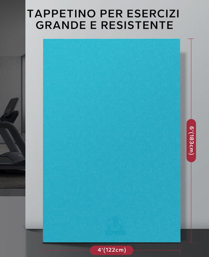 HAPBEAR Tappetino per Esercizi Extra Large, 183×122/213×152/244×183cm/274×183cm×8mm, Antiscivolo, Ultra Resistente, Spesso per Pavimenti della Palestra di Casa Cardio, Tappetino per Yoga per Fitness