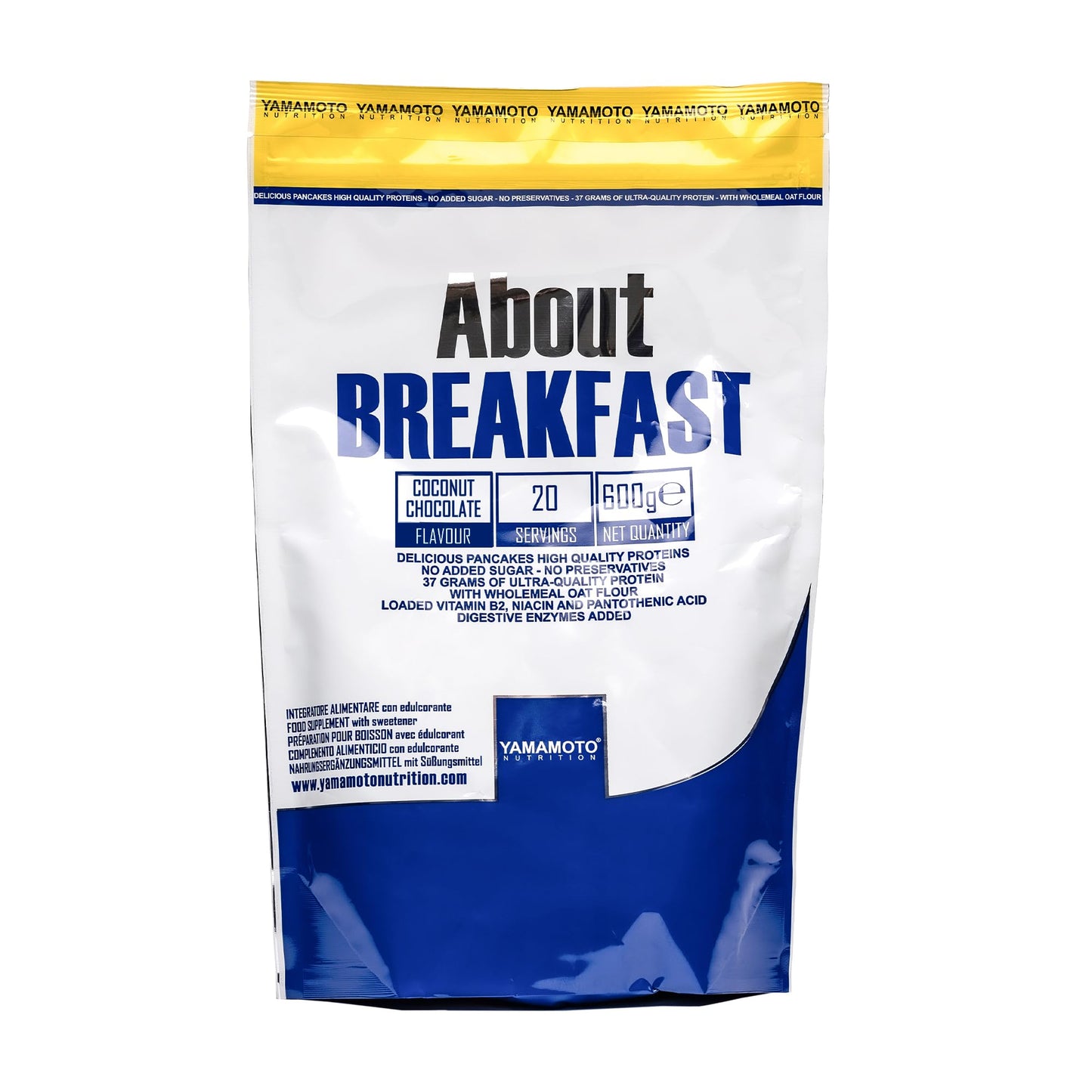 YAMAMOTO NUTRITION, About Breakfast 600 gr, Gusto Biscotto, Integratore Alimentare a Base di Farina di Avena Integrale e Proteine da Albume d'Uovo, Adatto come Preparato per Pancakes