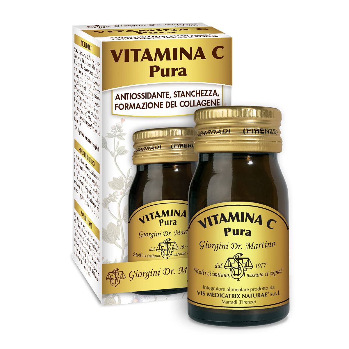 Dr. Giorgini Integratore Alimentare, Vitamina C Pura Pastiglie, 180 Unità, 90 Grammi