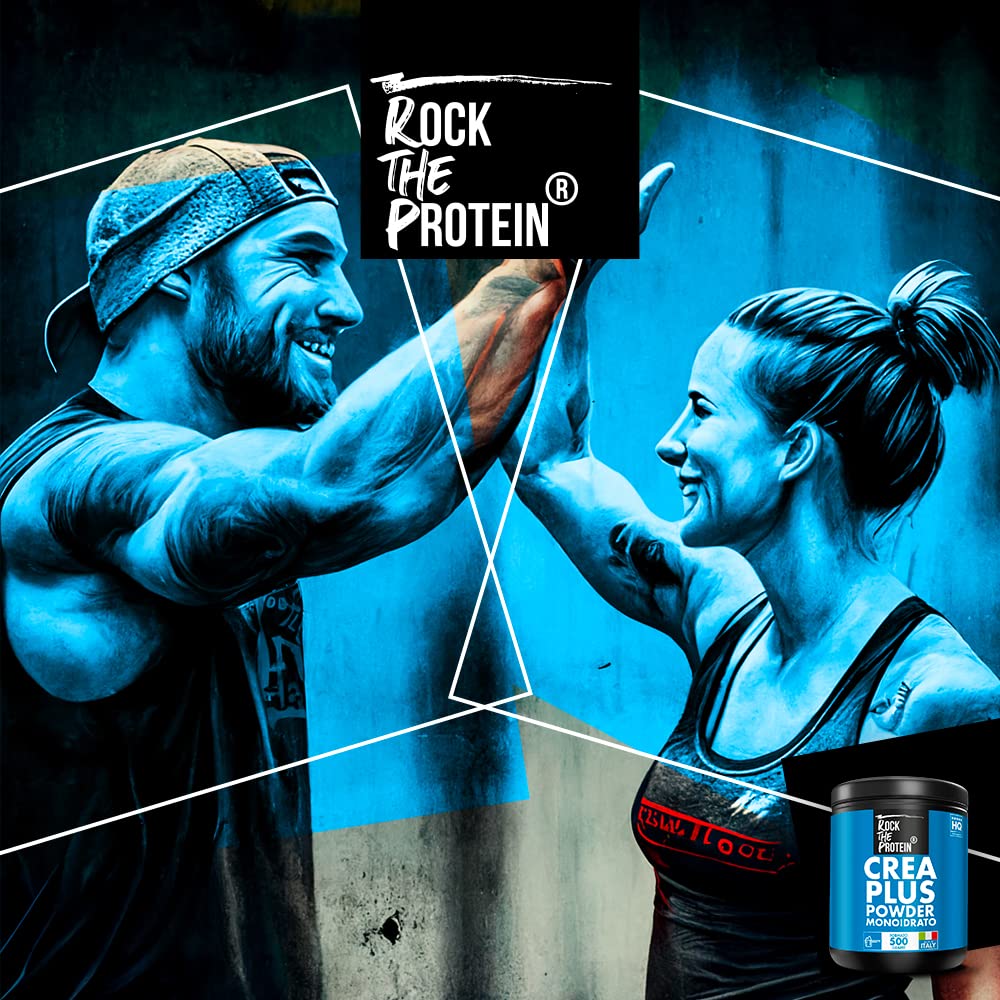 CREATINA Monoidrata Polvere 500g Rock The Protein® Creatina In Polvere Performance, Forza, Aumento Massa Muscolare, Mass Gainer Creatine Monohydrate Ad Alta Biodisponibilità, Integratori Palestra