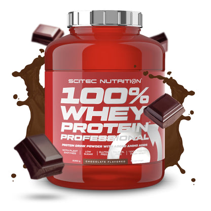 Scitec Nutrition 100% Whey Protein Professional - Potenziato con aminoacidi extra ed enzimi digestivi - Senza glutine - Senza olio di palma, 2.35 kg, Cioccolato