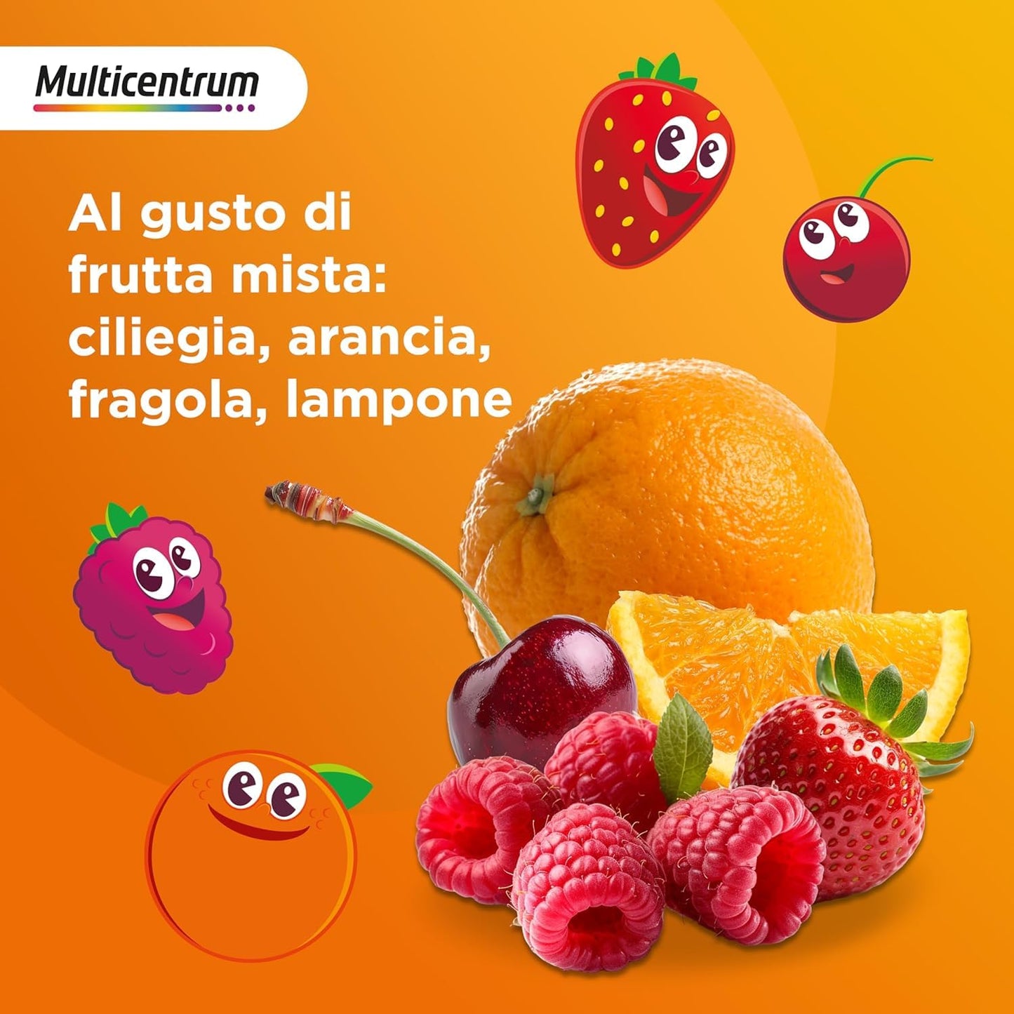 MULTICENTRUM Vitagummy Integratore Alimentare di Vitamine e Minerali Formulato per Bambini 3+, con Vitamina D e Iodio, Gusto Frutta Mista, 30 Caramelle Gommose da Consumare Dove e Quando Vuoi