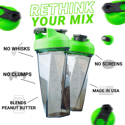 HELIMIX 1,5 Vortex Blender Shaker bottiglia contiene fino a 828 ml | Nessuna palla o frusta | Prodotto negli Stati Uniti | Portatile pre allenamento Proteine del siero di latte shaker tazza | Mescola