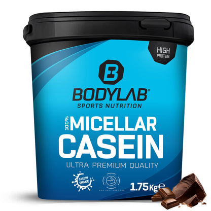 Bodylab24 Casein Micellar Fragola 1750g, 100% caseina pura, ricca di aminoacidi BCAA, lunga sensazione di sazietà, supporta la costruzione muscolare, ideale durante una dieta proteica