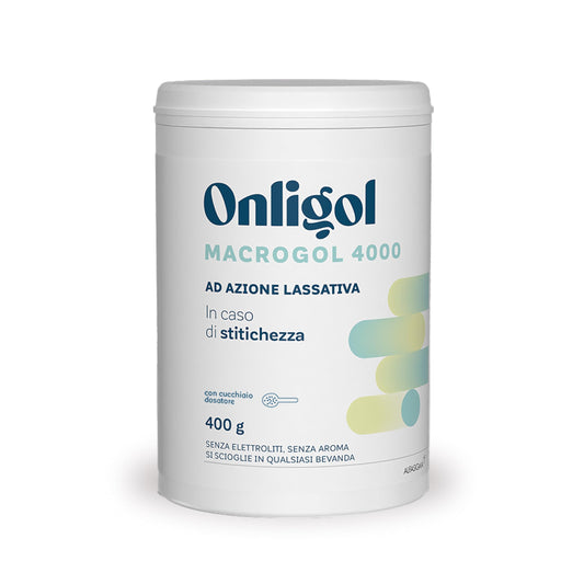 Onligol 400 g, Dispositivo Medico Orale in Polvere a Base di Macrogol 4000, Particolarmente Utile per Soggetti che Soffrono di Stipsi, 400 g