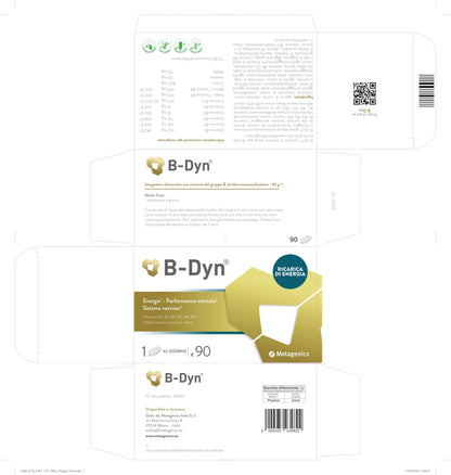 B-Dyn - Sostiene il Sistema Nervoso, il Metabolismo dell'Omocisteina - Aiuta in Caso di Stanchezza - 90 compresse