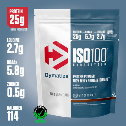 Dymatize ISO 100 Hydrolyzed Gourmet Chocolate 932g - Proteine del siero di latte idrolizzate e isolate in polvere