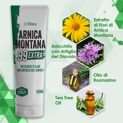 Arnica Montana Extra 99-100ml Arnica per Cavalli uso umano - - Pomata con Artiglio del Diavolo - Muscolare Gel Forte