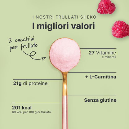 Sheko Frullato proteico al gusto Caffè - integratori per dimagrire con 200 Kcal - 25 dosi di Pasti sostitutivi dimagranti per barattolo